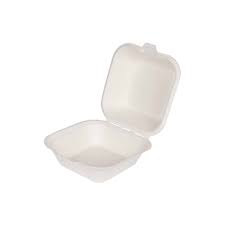 6x6x3 White Hinged Container